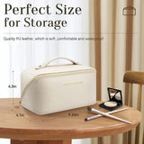 Large Capacity Leather Cosmetics Bag | Travel Friendly