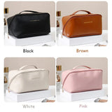 Large Capacity Leather Cosmetics Bag | Travel Friendly