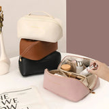 Large Capacity Leather Cosmetics Bag | Travel Friendly