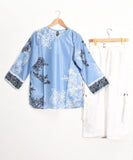 Floral Printed Top & White Cargo Trousers