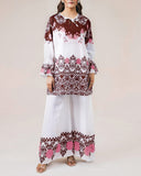 Floral Dream Stitched 2-Piece Shirt & Palazzo Set