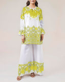 Floral Dream Stitched 2-Piece Shirt & Palazzo Set