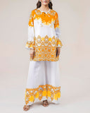 Floral Dream Stitched 2-Piece Shirt & Palazzo Set