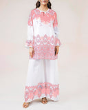 Floral Dream Stitched 2-Piece Shirt & Palazzo Set
