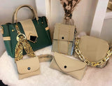 5 in 1  twin color ladies hand bag
