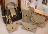5 in 1  twin color ladies hand bag