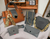5 in 1  twin color ladies hand bag