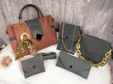5 in 1  twin color ladies hand bag
