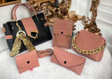 5 in 1  twin color ladies hand bag