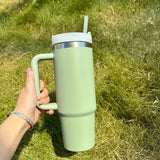 1000mL Stainless Steel Insulated Tumbler with Handle & Leakproof Lid | Random Colors