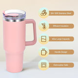 1000mL Stainless Steel Insulated Tumbler with Handle & Leakproof Lid | Random Colors