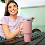 1000mL Stainless Steel Insulated Tumbler with Handle & Leakproof Lid | Random Colors